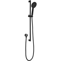 Round Matte Black Sliding Rail Shower Set